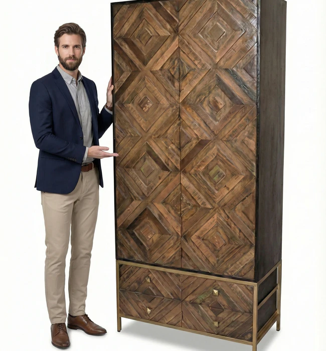 Wooden wardrobe cabinet showcase